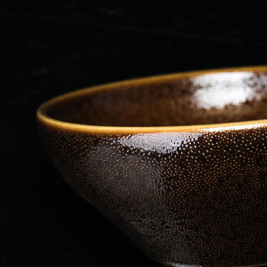 【吉州窑】非遗传人文丘亲工 鱼子纹天目釉  瑞鱼呈祥茶盏 商品图4