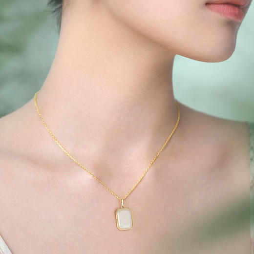 【 平安无事牌项链】Fanci范琦×宫主 和田玉吊坠女情侣挂坠送女友生日礼物 商品图3