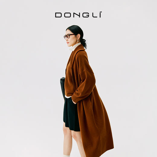 东黎 • 小山羊绒女士秋冬灯笼袖宽松开衫 4661 商品图4