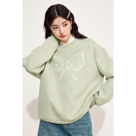 【特惠不退货】诗凡黎圆领休闲套头卫衣2024秋新款卫衣女3F8201111 商品图2