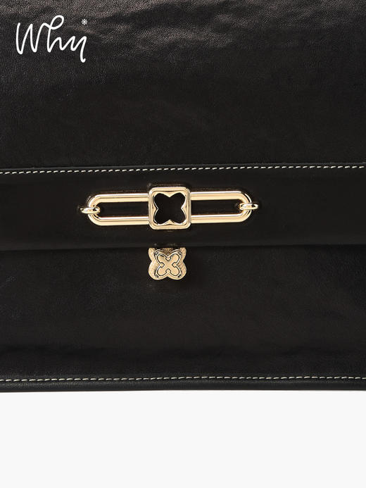 why女包头层植鞣牛皮盘扣包原创设计师邮差包复古通勤单肩斜挎包YA5314 商品图9