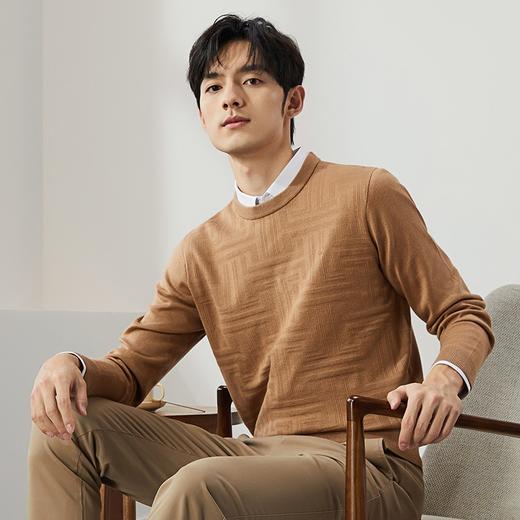 柒牌针织衫男款2024秋冬新款时尚休闲中青年舒适百搭男士圆领毛衫	127Y70360 商品图1