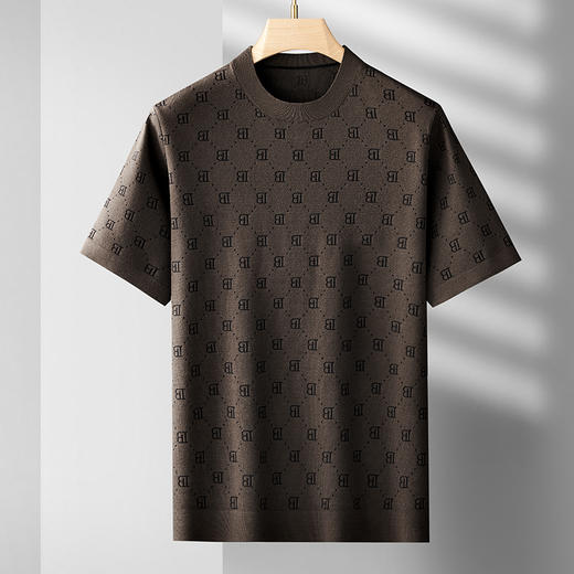 【新款DDS】大依优型大码男装圆领秋冬短袖针织打底休闲加肥加大男士胖子大码内搭上衣T恤 商品图1