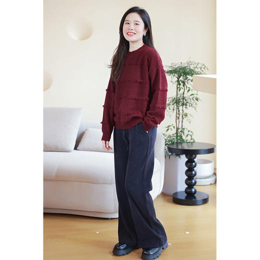 雪尼尔的柔软一条可以从秋穿到冬的阔腿裤 商品图4