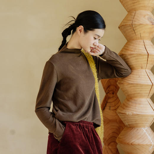 绽放770朵/羽毛打底衫秋冬新logo绣花蛋白磨毛双面绒长袖宽松T恤 商品图1