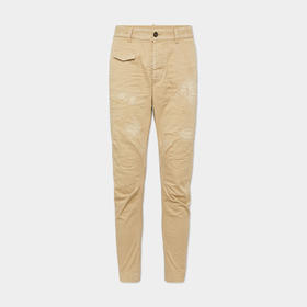 DSQUARED2 男士破洞斜纹弹力棉质休闲裤 卡其色 S74KB0951 S39021 111