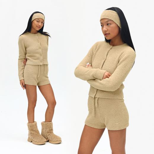 oneup毛绒针织短款开衫 商品图1