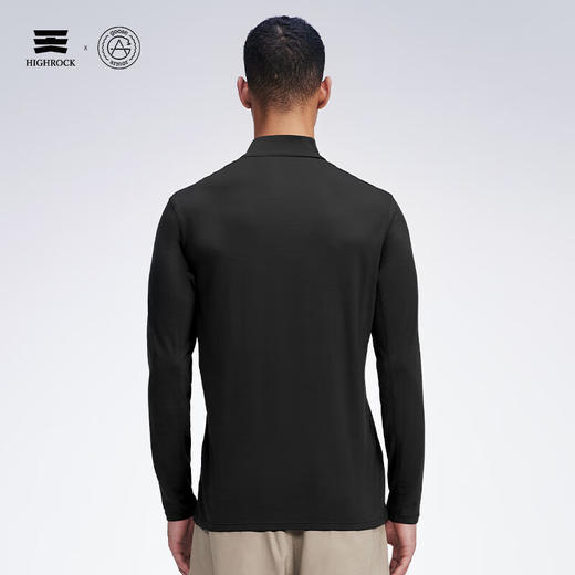 天石鹅铠甲半开领美利奴羊毛T恤男士长袖弹力户外运动登山徒步G204 商品图2