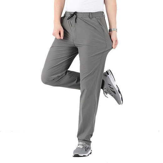 冰丝速干薄款中年男裤松紧腰宽松裤子春夏休闲裤高腰中老年爸爸裤 商品图4