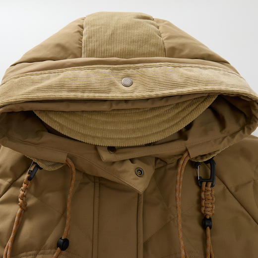 谜底中长款羽绒服女2024冬款连帽加厚款鹅绒保暖面包服244MY1551 商品图3