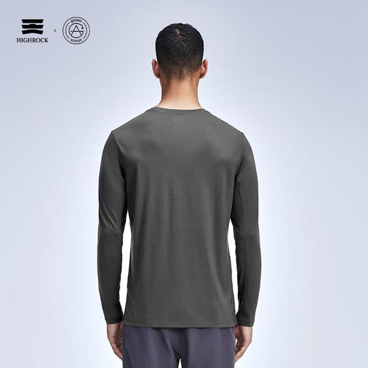 天石鹅铠甲亨利领美利奴羊毛T恤男士长袖弹力户外运动登山徒步G205 商品图8