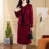WWM-3999 喜婆婆婚宴装秋冬装新款时尚气质修身显瘦红色套装裙两件套 商品缩略图2