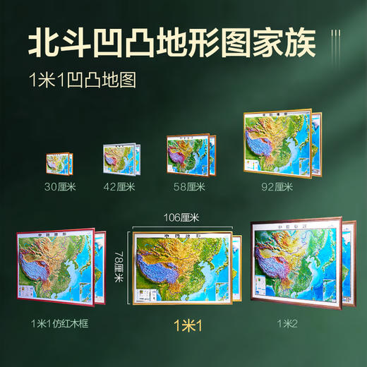 平价优选：北斗新版浮雕中国世界3D模拟贴图立体凹凸地形贴图案 商品图3