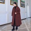 5%羊驼95%羊毛 廓形感简洁赤红色双面呢大衣 商品缩略图1