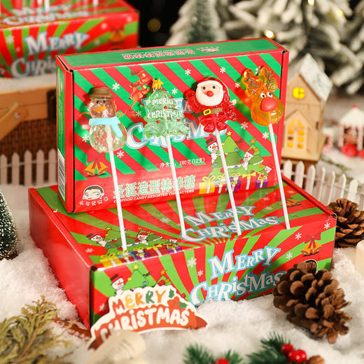 【圣诞好礼！多款可选，气氛十足~】圣诞节糖果盒装 卡通可爱老人头棒棒糖 高颜值零食圣诞节礼物-QQ 商品图5