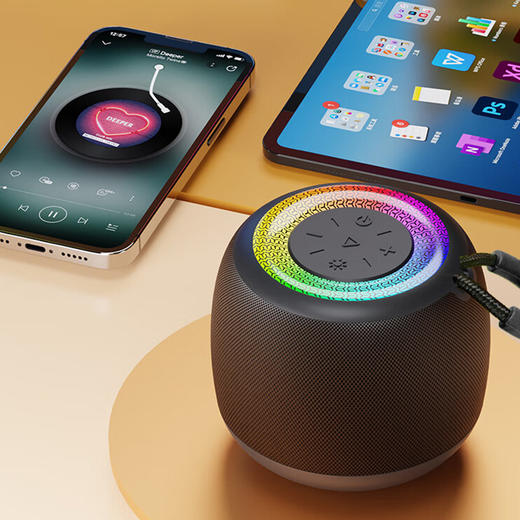 纽曼黑色AI智能幻彩蓝牙音箱 K227 精致小巧 随地畅联 商品图1