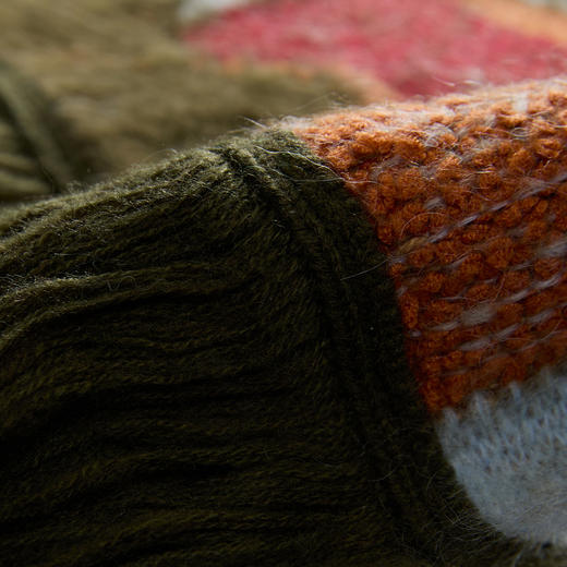 谜底套头针织衫女2024冬季新品复古风宽松A型中长款毛衣244MZ1867 商品图3