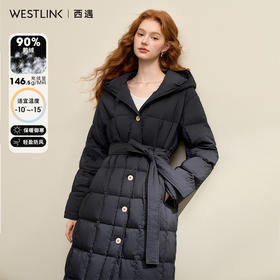 简约高级感立领连帽长款羽绒服女秋冬显瘦保暖面包服外套V0043455