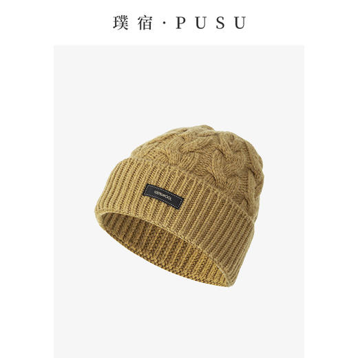 54736 璞宿PUSU 100%绵羊毛绞花针织帽 商品图2