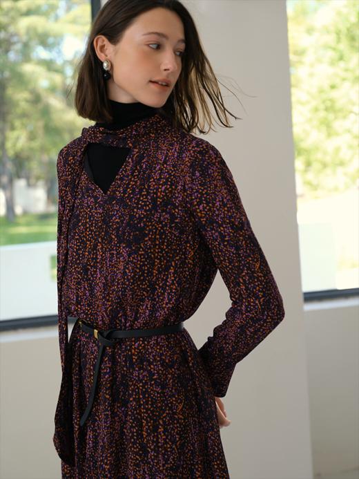 午夜巴黎浪漫飘带手帕正反两穿连衣裙FCE4DRS009 商品图4