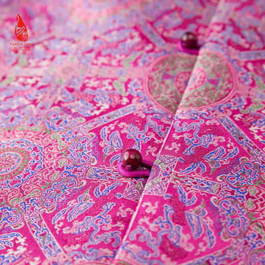 SAINTJOY/上久楷女式宋锦马甲 玫红八达晕 CY1044207011 商品图5