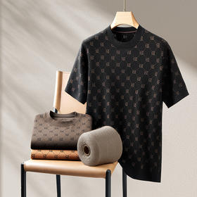 【新款DDS】大依优型大码男装圆领秋冬短袖针织打底休闲加肥加大男士胖子大码内搭上衣T恤