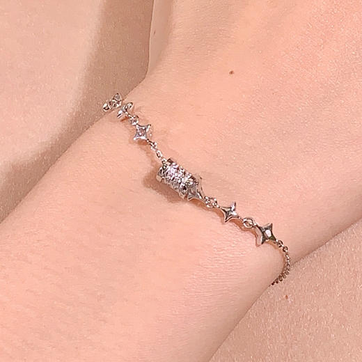 卡蒂罗/KADER 流星小蛮腰手链 闪耀星点螺纹转运珠原创高级感轻奢小众手饰 璀璨吸睛时尚通勤可调节 925银 商品图3