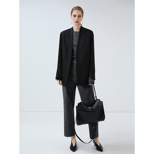 COCOBELLA设计感开叉袖口毛边西装女商务休闲西服外套SI3020 商品图2