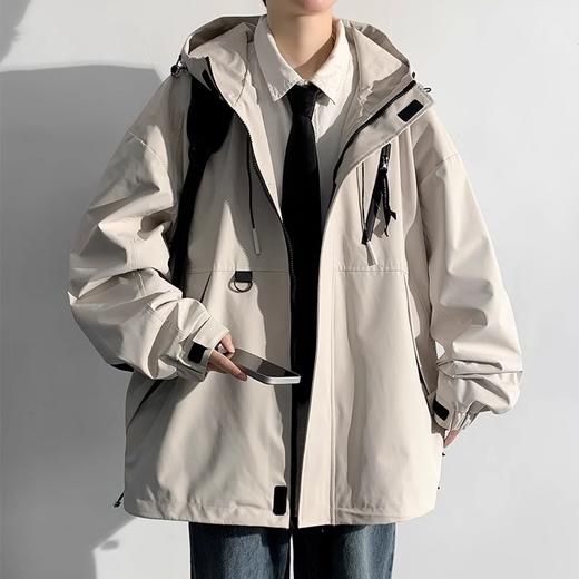 NASA新款外套男士春秋季连帽工装夹克潮牌休闲宽松防风防水冲锋衣 商品图3