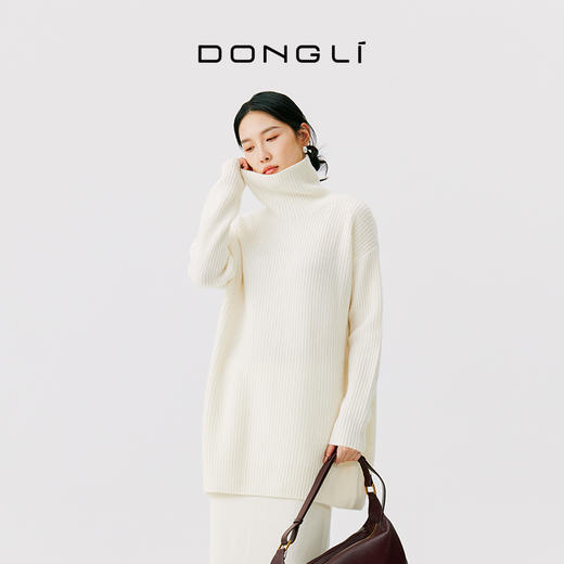 东黎 • 小山羊绒女士秋冬高领后开叉简约套衫 4764 商品图2