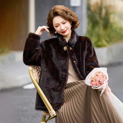 FW 70洋气短款仿水貂绒外套宽松大码加厚大衣 商品图1