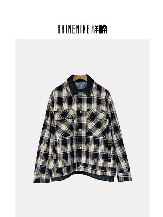 333872776拼接格纹夹克 商品图0