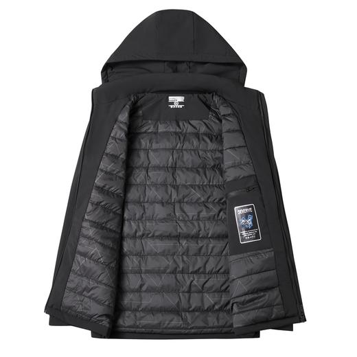 【可拆卸帽】【新款DSF】大依优型大码男装连帽薄棉弹力棉衣夹克加肥加大休闲夹克胖子外套上衣 商品图2