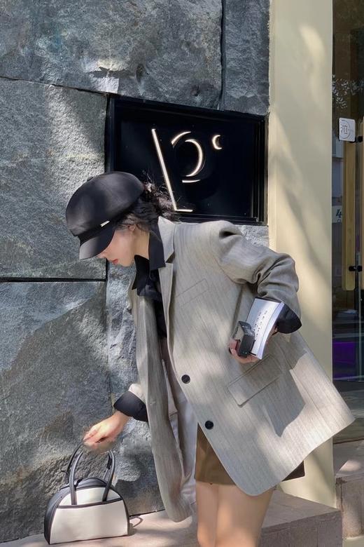 ESTELLICA polo领中长款宽松休闲西装外套 17291 商品图2