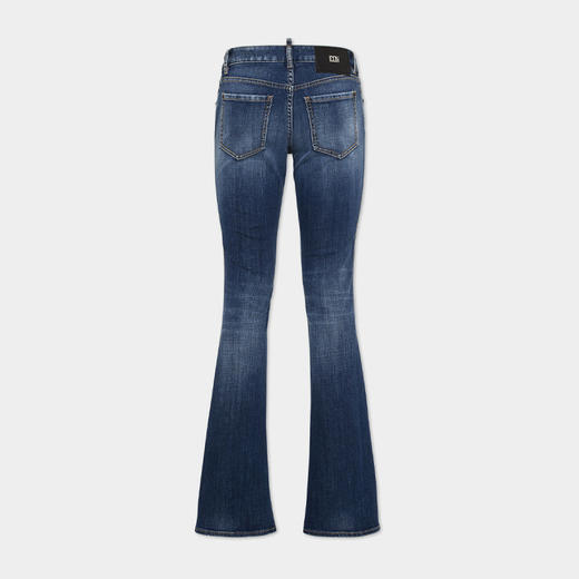 DSQUARED2 女士徽标标签小号休闲牛仔裤 蓝色 S80LA0069 S30664 470 商品图1