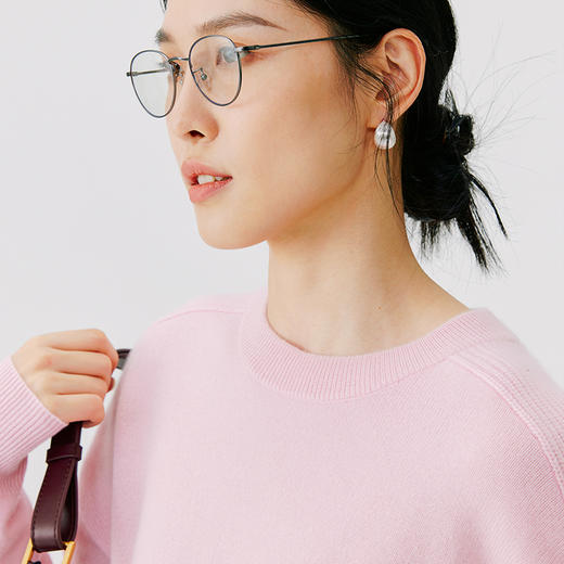 小山羊绒 东黎羊绒 女士秋冬季针织圆领羊绒时尚休闲百搭宽松 DWBS4725AN 商品图10