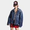 【二】DSQUARED2 女士中号斑点加垫长款牛仔夹克外套 蓝色 S75AM1060 S30309 470 商品缩略图1
