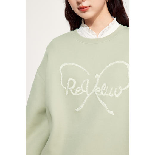 【特惠不退货】诗凡黎圆领休闲套头卫衣2024秋新款卫衣女3F8201111 商品图3