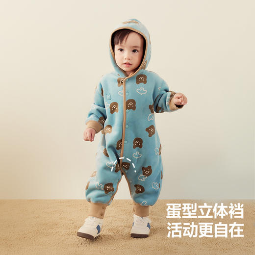 【暖芯绒绒衣】迷你巴拉外出连体衣男女童宝宝保暖双面绒两面穿 商品图3