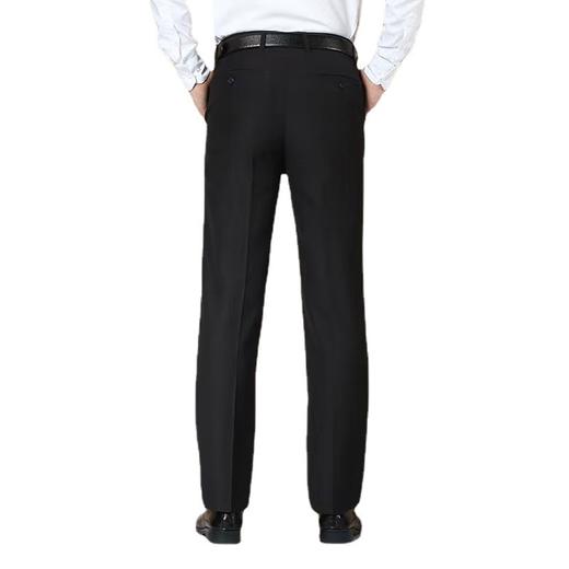 春秋季轻奢西裤 春秋商务西裤男士中年男裤休闲裤厚款中老年宽松直筒弹力长裤子男 商品图4