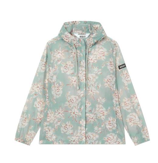 法国AIGLE女超轻风衣灰薄荷色AK612 商品图0