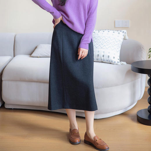 （福利款）5片裙！！牦牛绒厚款针织H型开叉裙 商品图0