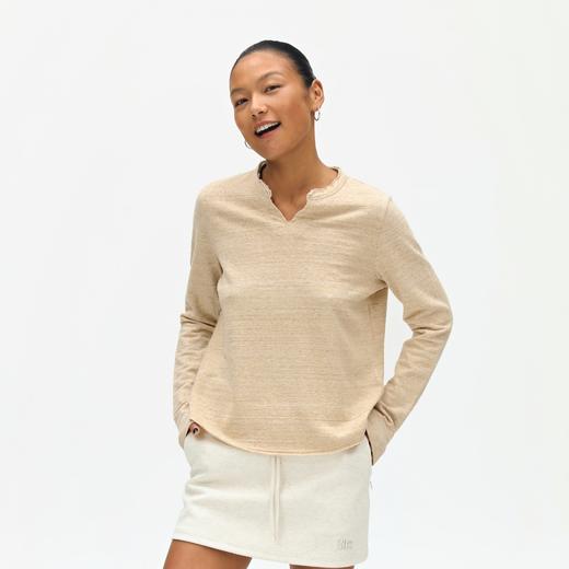 oneup散边小V领长袖T恤 商品图1