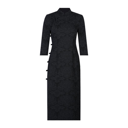 OY-24318中式文雅复古旗袍秋装2024年新款中国风提花日常改良长款 商品图4