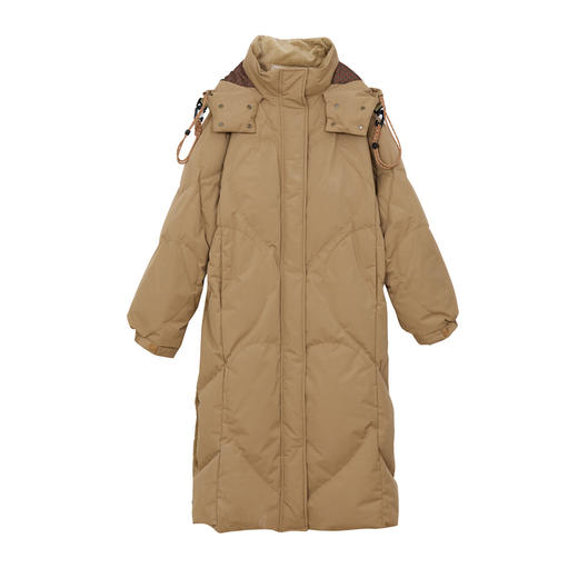 谜底中长款羽绒服女2024冬款连帽加厚款鹅绒保暖面包服244MY1551 商品图4