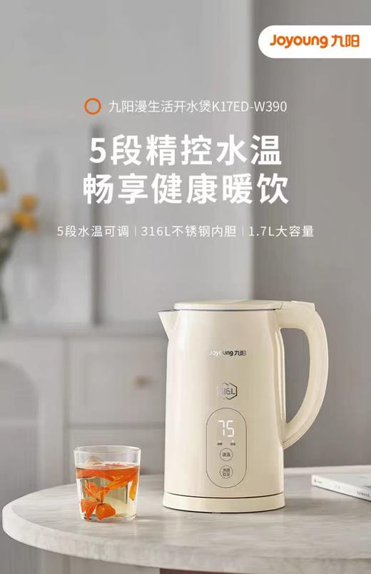 九阳电热水壶（开水煲）K17ED-W390 1.7L 商品图2