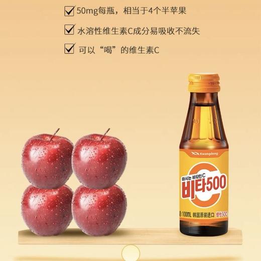 kwangdong 维他500苹果味饮料 100ml/瓶 商品图3