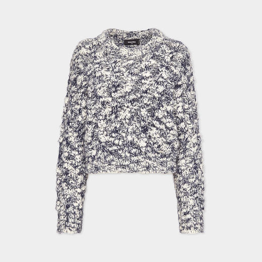 DSQUARED2 女士羊驼毛混纺圆领针织衫 混色 S75HA1291 D13043 962 商品图0
