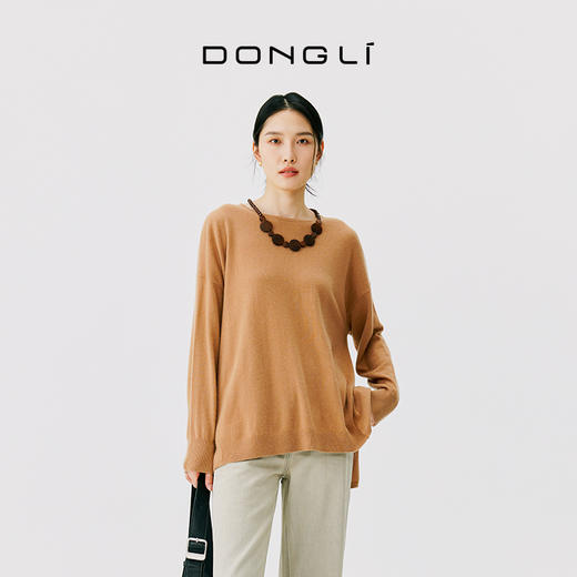 东黎 • 小山羊绒女士秋冬圆领宽松百搭长袖套衫 4766 商品图9