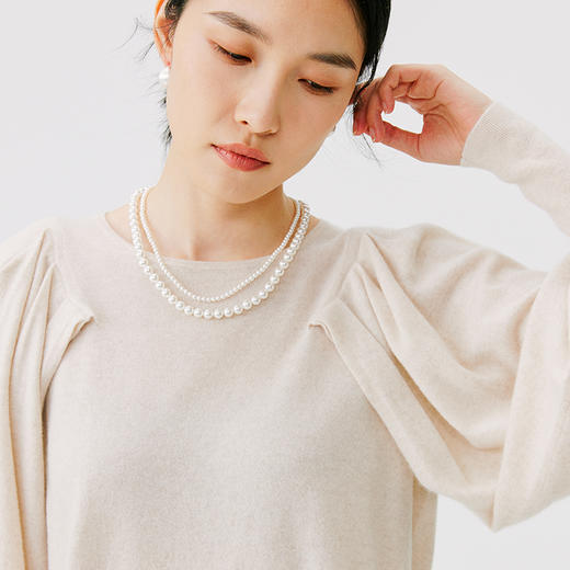 东黎 • 小山羊绒女士秋冬圆领宽松泡泡袖套衫 4761 商品图7